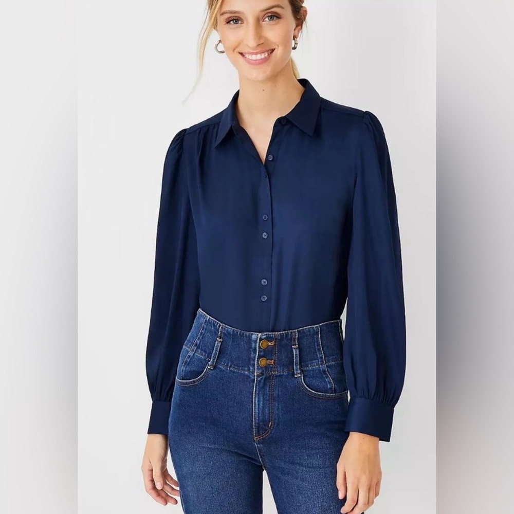 Ann Taylor Drape Neck Blouse